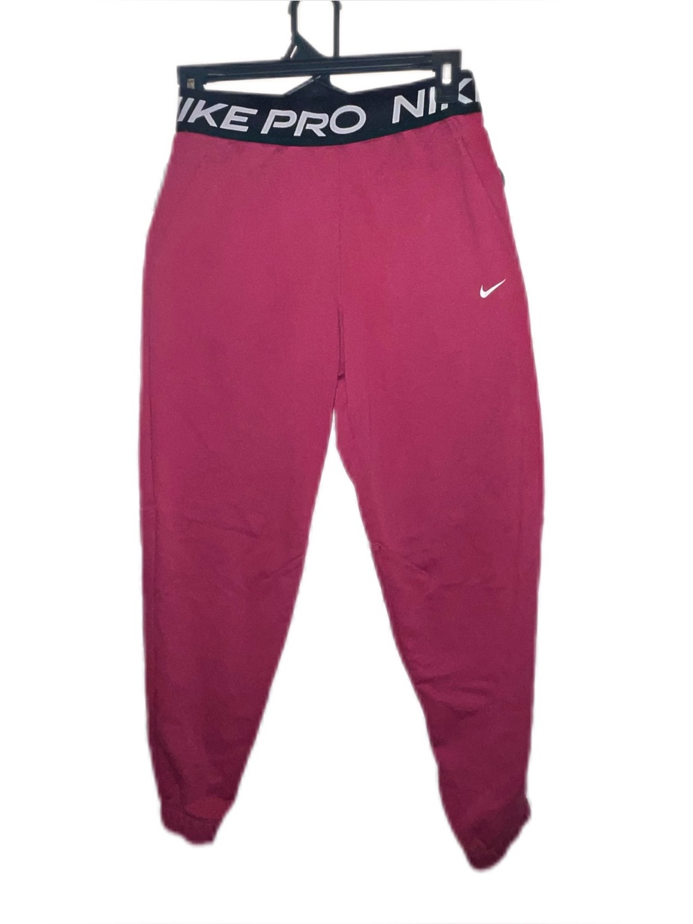 Nike Dri-Fit Fleece Maroon Pro Logo Waist Joggers